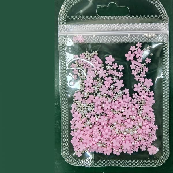 Blomsternaglar Konst Strass Blommande Kronblad Nagelpärlor, 3D Blomsternagelberlock