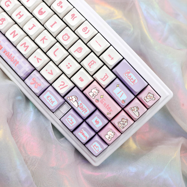 Milk Rabbit Keycaps PBT XDA Keycap För dz60/RK61/64/gk-61/68/98/104/108 Mekaniskt tangentbord 7u 2,25/2,75 Split Spacebar