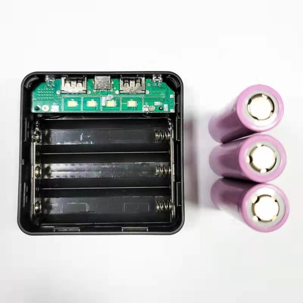Gör-det-själv Power Bank-lådor 3x18650 Batteri Snabbladdare Ytterfodral Plastskal Dubbla USB utgång Batteri ingår ej