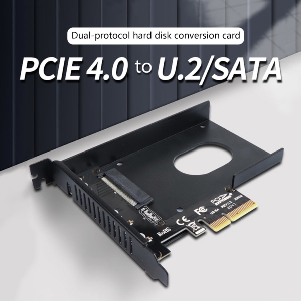 PCIE X4 till U.2/SATA omvandlarkort 2,5 tum SFF-8639 hårddisk PCI-Express 4.0 adaptermodul Självförsörjande