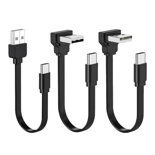 USB C til USB A 2.0-kabel 90 grader 65W hurtiglading og 480 Mbps datasynkronisering 0.khm Bend down