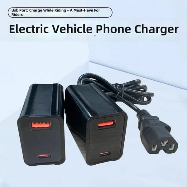 Nopea lataussovitin 36V 72V sähköpyörille USB- ja Type C -porteilla