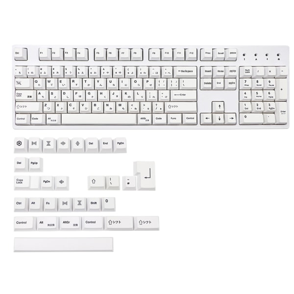 PBT 135 Tangenter Cherry Profil Dye-sub Japanskt Tangentbord Vitt Tema Minimalistisk Stil Lämpligt för Mekaniska Tangentbord