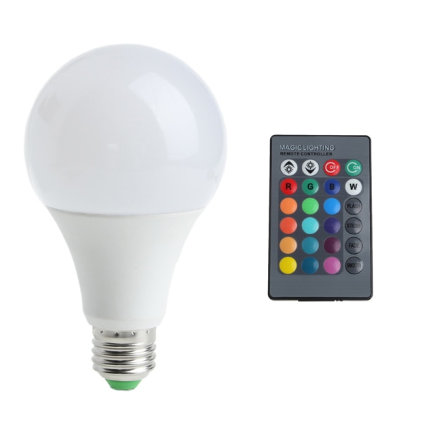 E27 LED-lampa Dimbar 16 färger RGB-lampa LED-lampa Spot Light 20W Lampa Heminredning Fjärrkontrollljus ABS-material