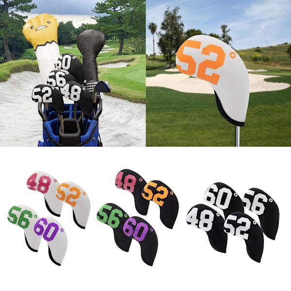 4st Golf Iron Headcover Tjock Vattentät Neopren Golf Iron Head Cover Golfklubb Headcovers med nummer Passar de flesta märken B
