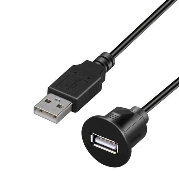 Lydkabeluttak USB2.0 Bil Dashbord Innfelt Monteringspanel Forlengelseskabeladapter
