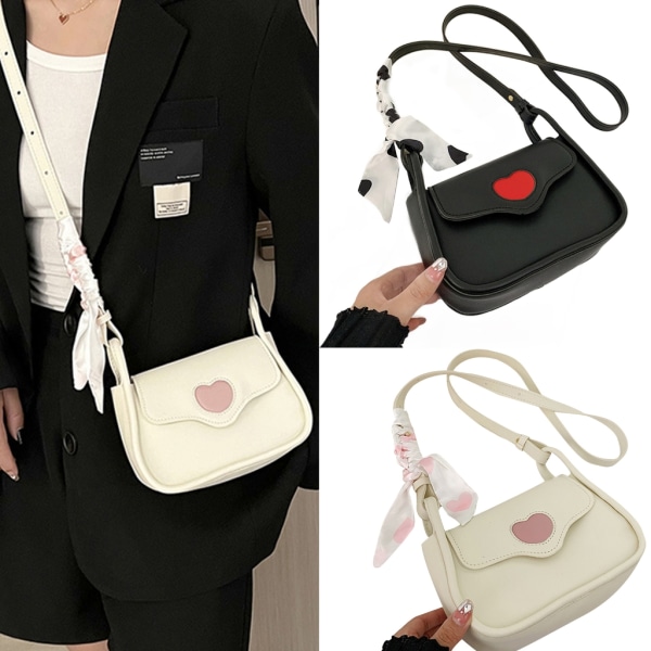 Kvinnor Mjukt läder Axelväska Koreansk Stil Crossbody Bag Enkel Messenger Bag Dam Casual Underarm Bag Liten Sling Bag Black