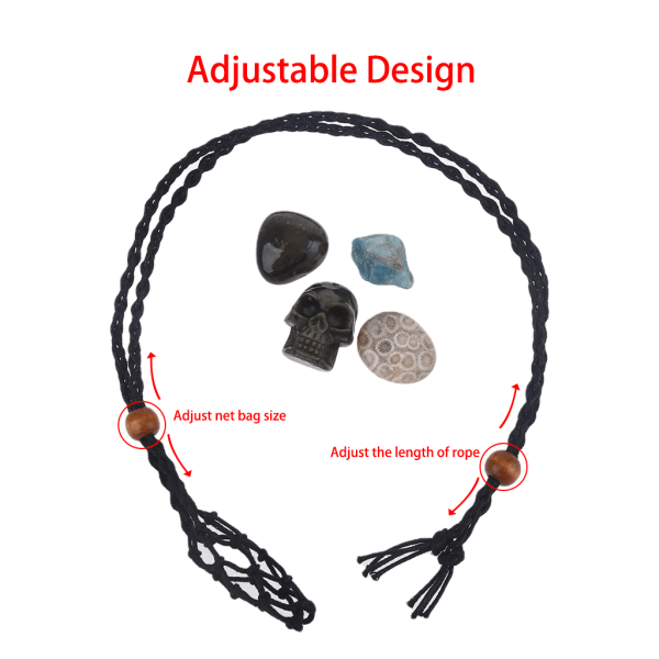Halsbandssnöre Tom stenhållare Ersättningshalsbandsrep med justerbar längdtillbehör för stenhalsband Black L
