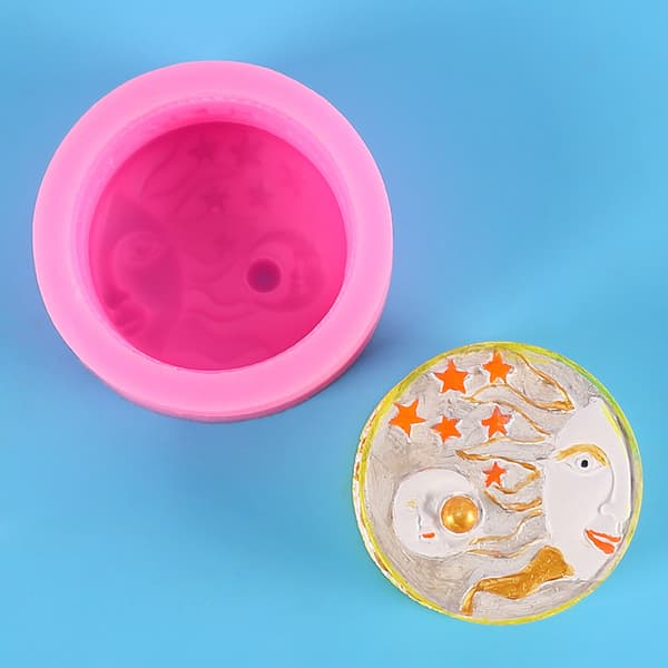 3D Måne til Sol Silikoneform Non-Stick Håndlavet Sæbe Lysform til Kage Chokolade Slik Gelé Isterning Dessert Konditorforme
