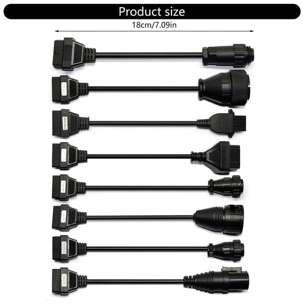 8x OBD2 Adapterkabler Diagnostisk Kontakt For Motorstyringsenhet Programmering