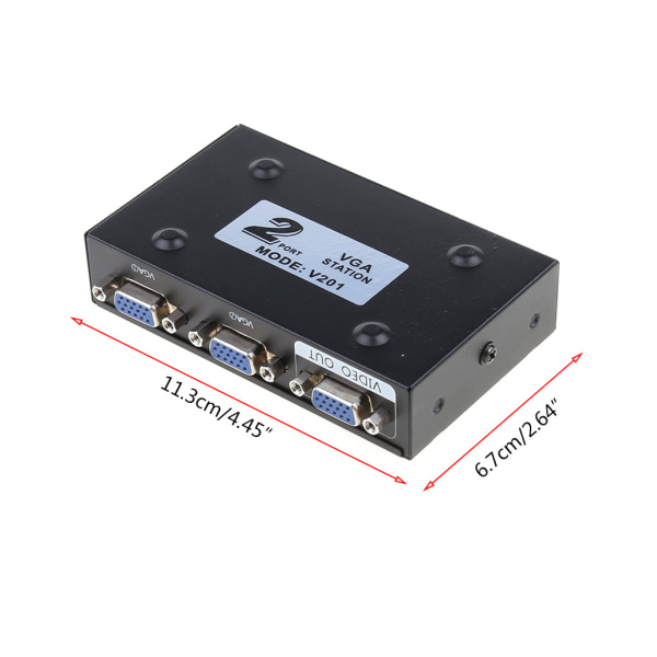 2 Ports Switcher Splitter 2 Ways VGA Video Switch Adapter Converter Box för PC Monitor Dator för HD-spelare Tillbehör
