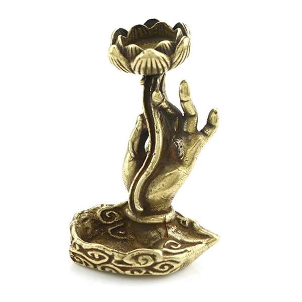 Røgelse til Brænder Buddha Hånd Lotus Backflow Røgelsesholder Metal Røgelseskar til Hjem Soveværelse Stue Dekoration