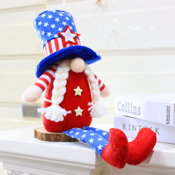 Självständighetsdagen Gnome Stripes Stars Patriotic Veterans Day Nisse Tomte Decor null - 52122 Women