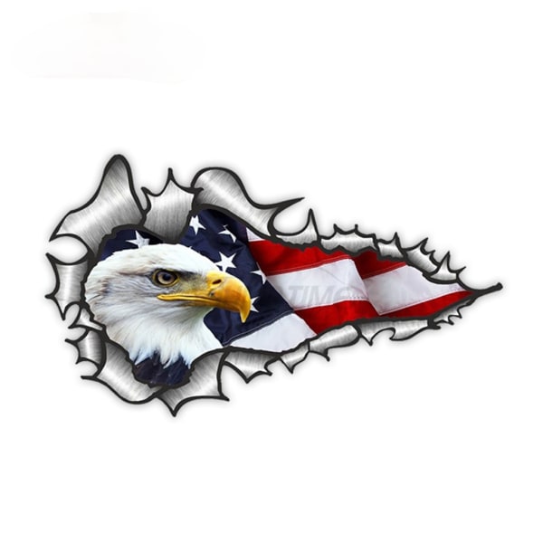 Dekoration Bil Dekal Flygande för Hawk Truck USA Eagle Flag Sticker Huv Dekaler Reflekterande Tejp Självhäftande 2