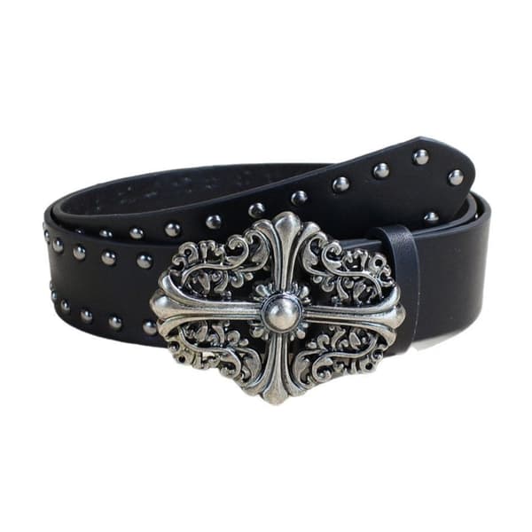 Trendigt Bältesbrett Bälte Retro Punk Modeaccessoar Svart PU Läder Skärp