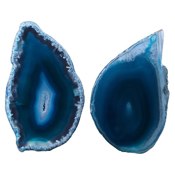 Agat skiva naturlig kristall skiva sten DIY hänge mineral dekoration för hemrum DIY smycken charm tillbehör Blue - 50mm-70mm