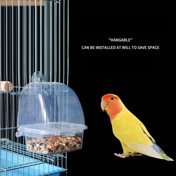 No-Mess Bird Feeder Papegoja Transparent Enkel att installera och använda Ren Hållbar papegojfrö för fåglar Bur Hållbar husdjurspresent