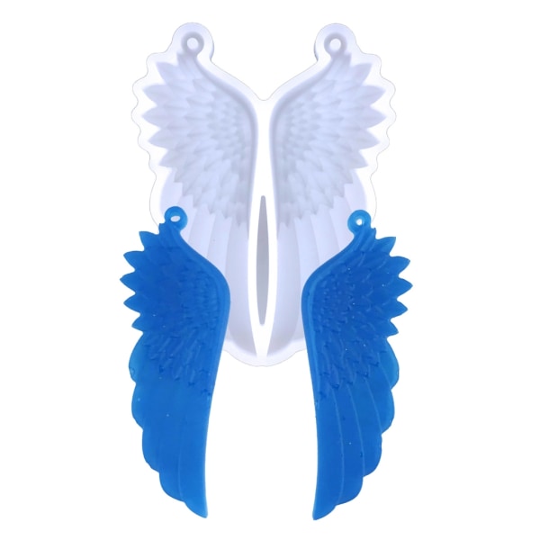 Gör-det-själv Kristall Epoxi Örhängen Form Dingle Hänge Dekorationer Form Tredimensionell Angel Wing Mirror Form Blue