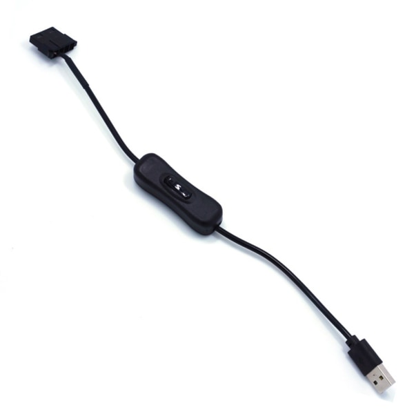 30cm / 11.81in power 1 till 1 USB till 3/4-stifts PWM 5V-kontakt med på/av-brytare, 22AWG