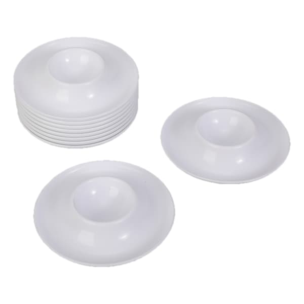 10 stk. stablebare eggekokere med base for servering av frokostegg