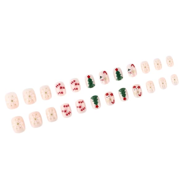 Jul-tema Heltäckande Lösnaglar Set Med Snöflinge- Och Träddesigner