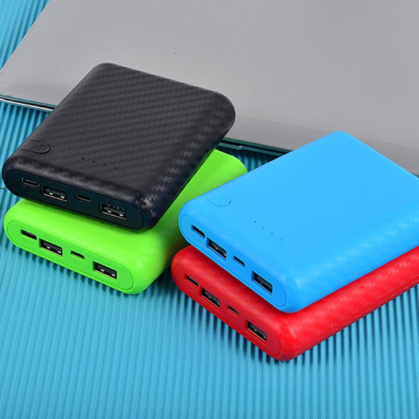 DIY Power Bank Box 4x18650 Batteri Case Skal med flera färgval Batteri ingår ej 5V/2.1A USB utgång Blue