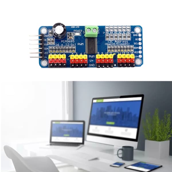 2 stk. PCA9685 16-kanals 12-bits PWM servomotor driver grensesnittmodul
