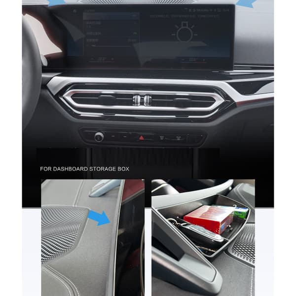 Dashboard Opbevaringsboks Bag Skærm ABS+PVC Dashboard Organizer til Køretøjer
