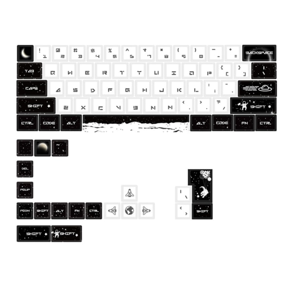 Outer Space PBT Keycaps Cherry Profil Dye-Sublimering Keycap Sett For gk-61/64/68 60%-Layout Mekanisk Gaming Tastatur