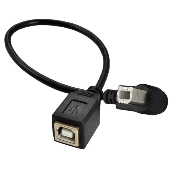 USB 2.0 Typ-B skrivarkabel USB B hona till typ-B hane (90 grader UPP/NER/Höger/vänster vinkel) Kort förlängningskabel Right