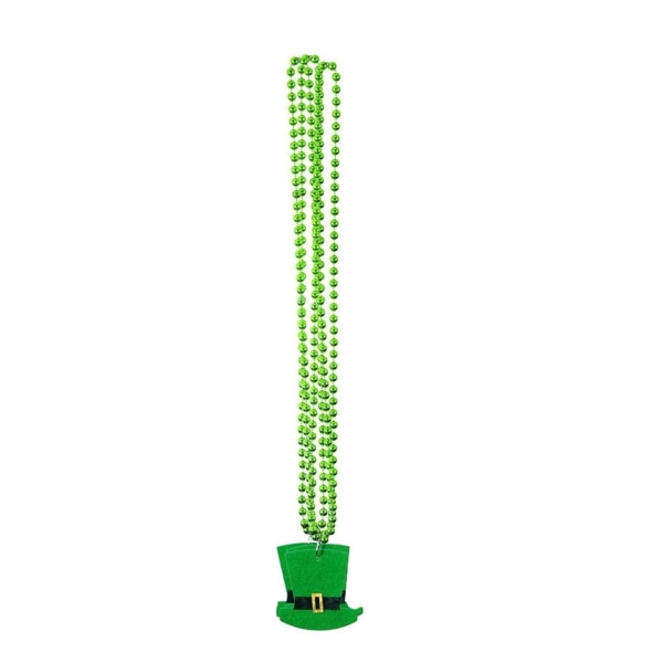 6st St. Patricks Day Shamrock Halsband Gröna pärlor Halsband Irish Day Festdekorationer Clover Letter Strand Smycken null - 8