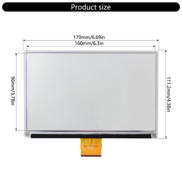 7,3\" Elektronisk pappersdisplay Lång bibehållning 6-färgsdisplay 800x480