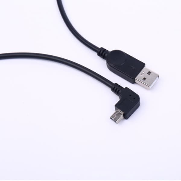 Bærbar USB til høyre bøyd Mini USB-ladekabel for enkel enhetstilkobling