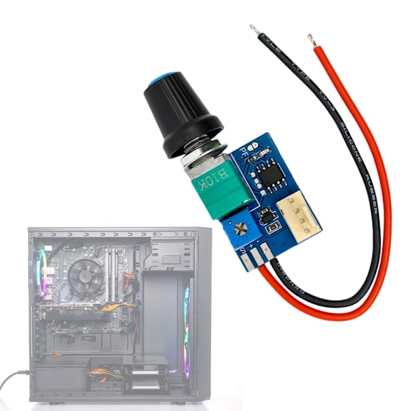 12V 4-pin PWM Køleventilator Kontrollermodul Inkluderer ABS Design