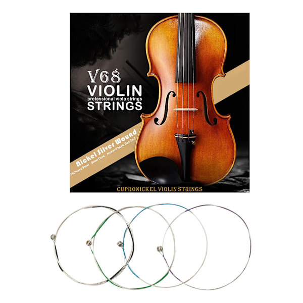 4 stk/sett fiolinstreng Universal Klassisk Sølvfarget Streng Stålkjerne Nikkelbelagt Kule for Hode for Fiolin Instrument