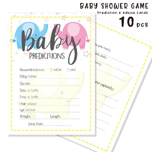 10-pack baby shower rådgivningskort Baby shower -spel Könsneutrala födelsedagsfester