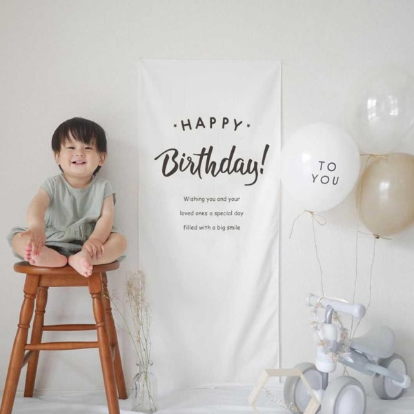 Kid första födelsedag canvas affisch Enkel design 100 dagar bomull canvas bakgrund Black 1