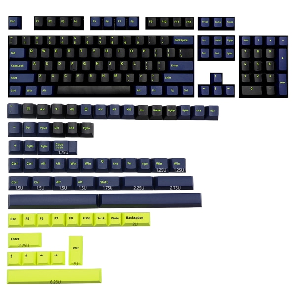 Night Running 160 Tangenter Cherry Profil Keycaps Double Shot Tjocka PBT Keycaps FÖR MX Switch Mekaniska Tangentbord Keycaps