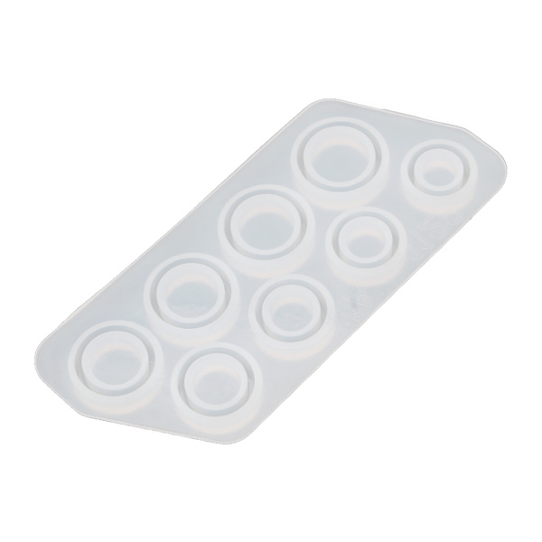 8 delar Harts molds Silikon molds Diverse storlekar Form Cirkelsmycken för DIY Craft Ring Making
