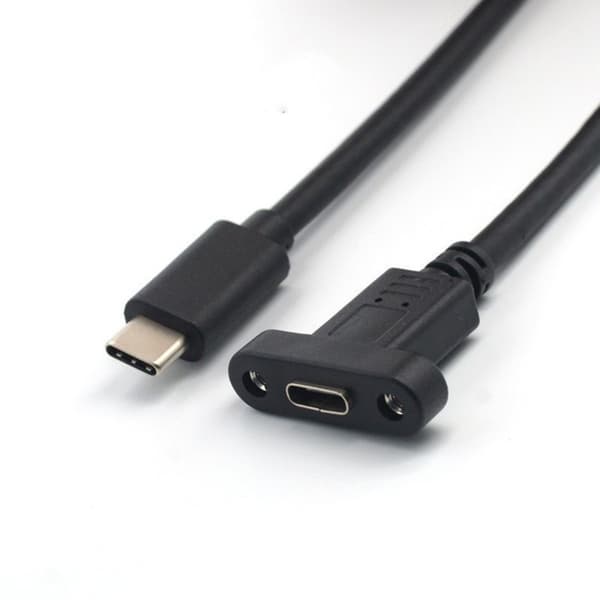 30-100cm Lång Panelmonterad USB C Förlängningskabel Hane till Hona Anslutningskabel 0.3m