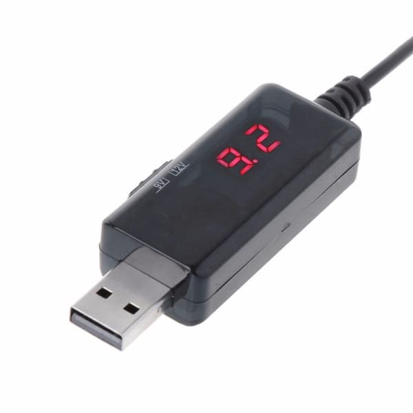 Boost-ledning med LED, USB 5V til 9V 12V Step Up Spenningsomformere for Rutere