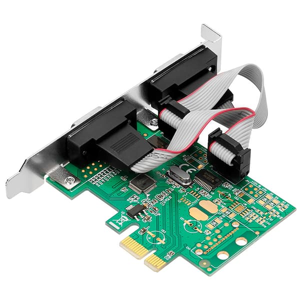 RS232 PCI til Express PCIe til 2 serielle DB9-adapterkort 2,5 Gb/s 1000 kbps RS-232