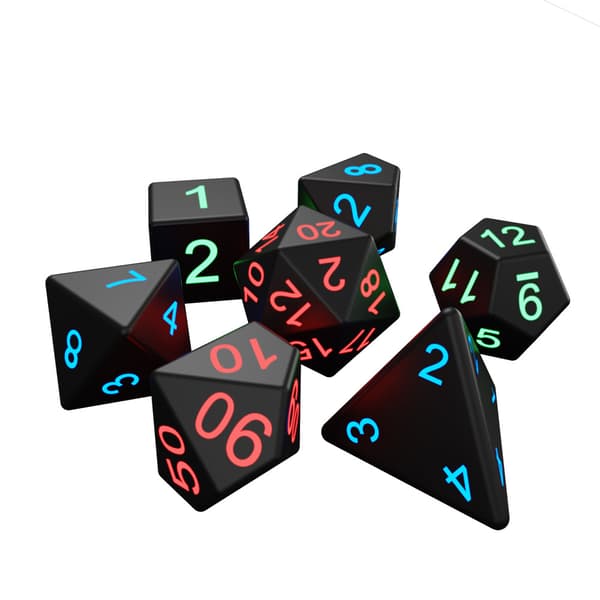 7st/set Elektroniska Tärningar LED D4-D20 Glödande LED-kuber Trick Pixels DND Pappersspel Brädspel Bordsspel