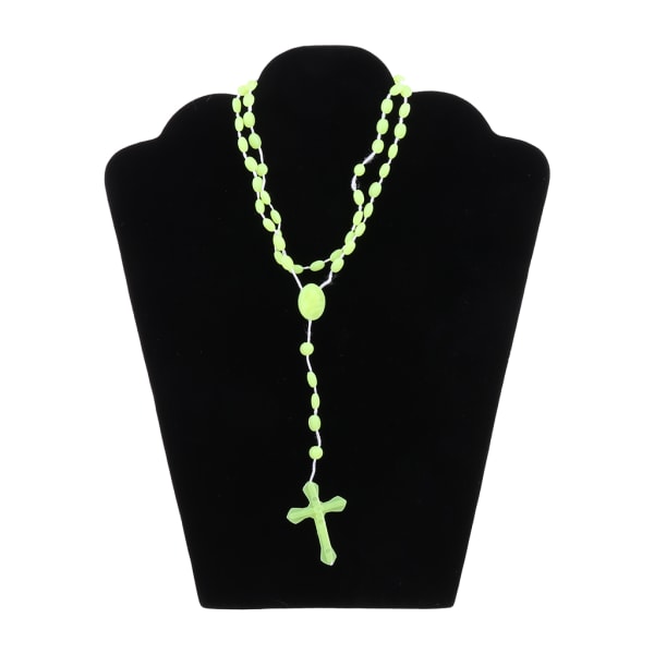 8 färger Plast Noctilucent Halsband Rosenkrans Pärlor Lysande Halsband Katolicism Bön Religiösa smycken för dagligt bruk White