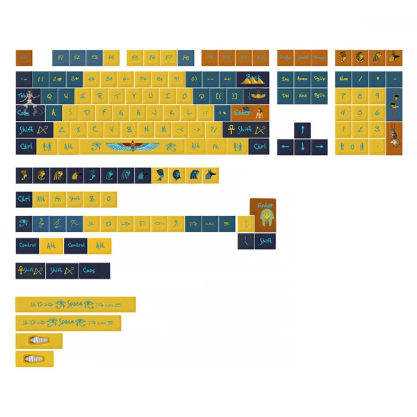 154 Tangenter Egypt Journey PBT Keycap XDA Profil Färgglada Tangenter för MX Brytare Anpassade Mekaniska Gaming Tangentbord