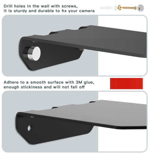 Väggfäste Flytande hyllor Akryl Väggfäste för säkerhetskameror Fäste Rostbeständig, lätt, enkel installation