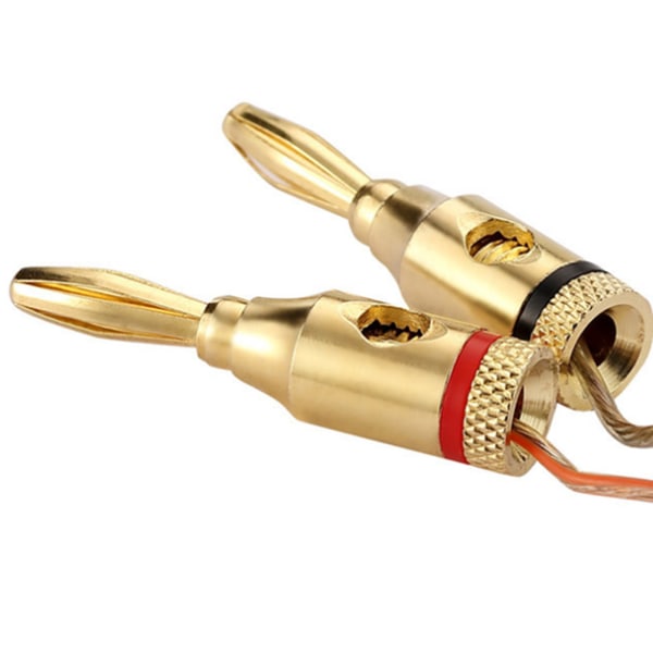 10 st guldpläterade högtalare Bananpluggar Öppen skruvtyp Audio Jack-kontakt för högtalarkabel, hemmabio, väggplattor