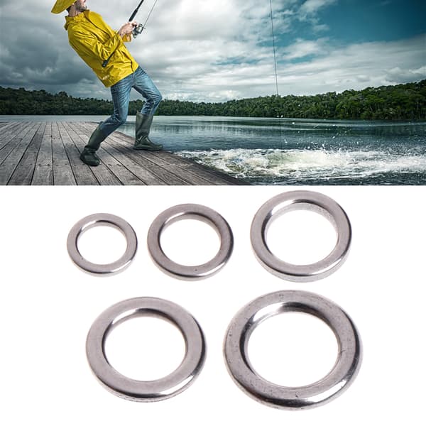 50st Fiske Solid Rostfritt Stål Snap Split Ring Lure Tackle Connector Ny L