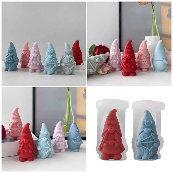 Kærlighedshjerte Gnome Silikoneforme Epoxy Resin Form Nonstick Håndværk Lysform Man