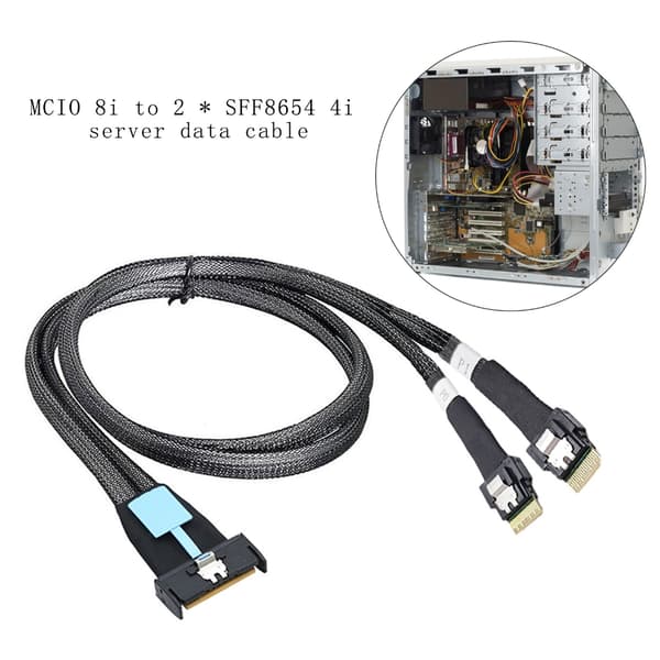 Professionell serverkabel från 8i till 2x SFF 8654 4i för stabil anslutning